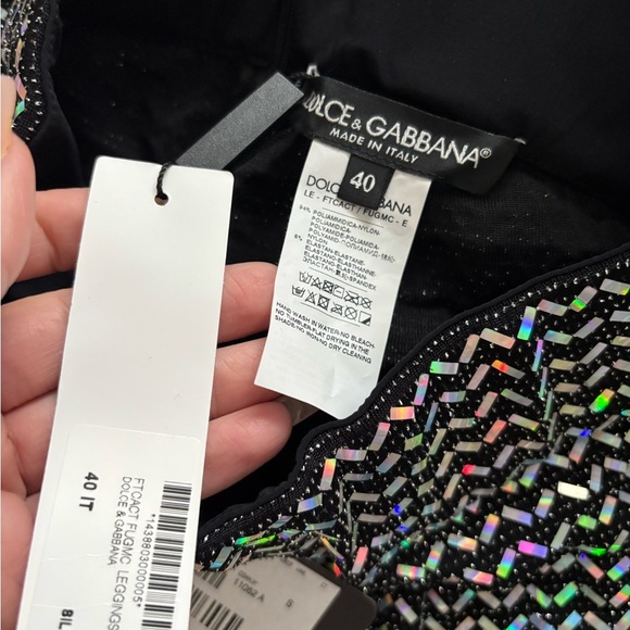 Dolce & Gabbana Black and Multicolor Leggings - Picture 4 of 7